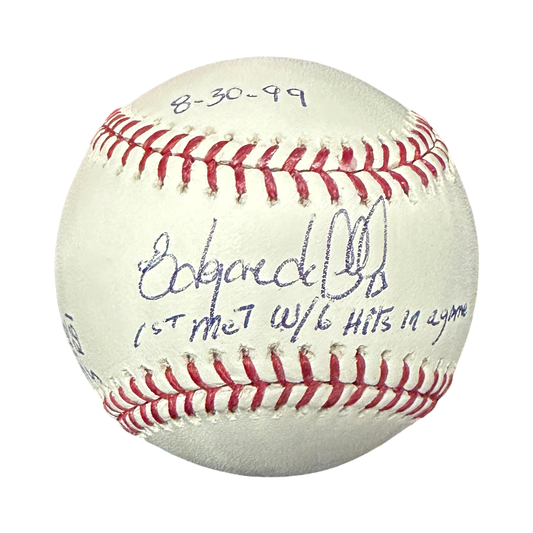 Edgardo Alfonzo Autographed New York Mets "1st Met W/ 6 Hits in a Game, 6-6 3 HR 5 RBI, 8-30-99, 16-TB 6R" Inscribed OMLB JSA