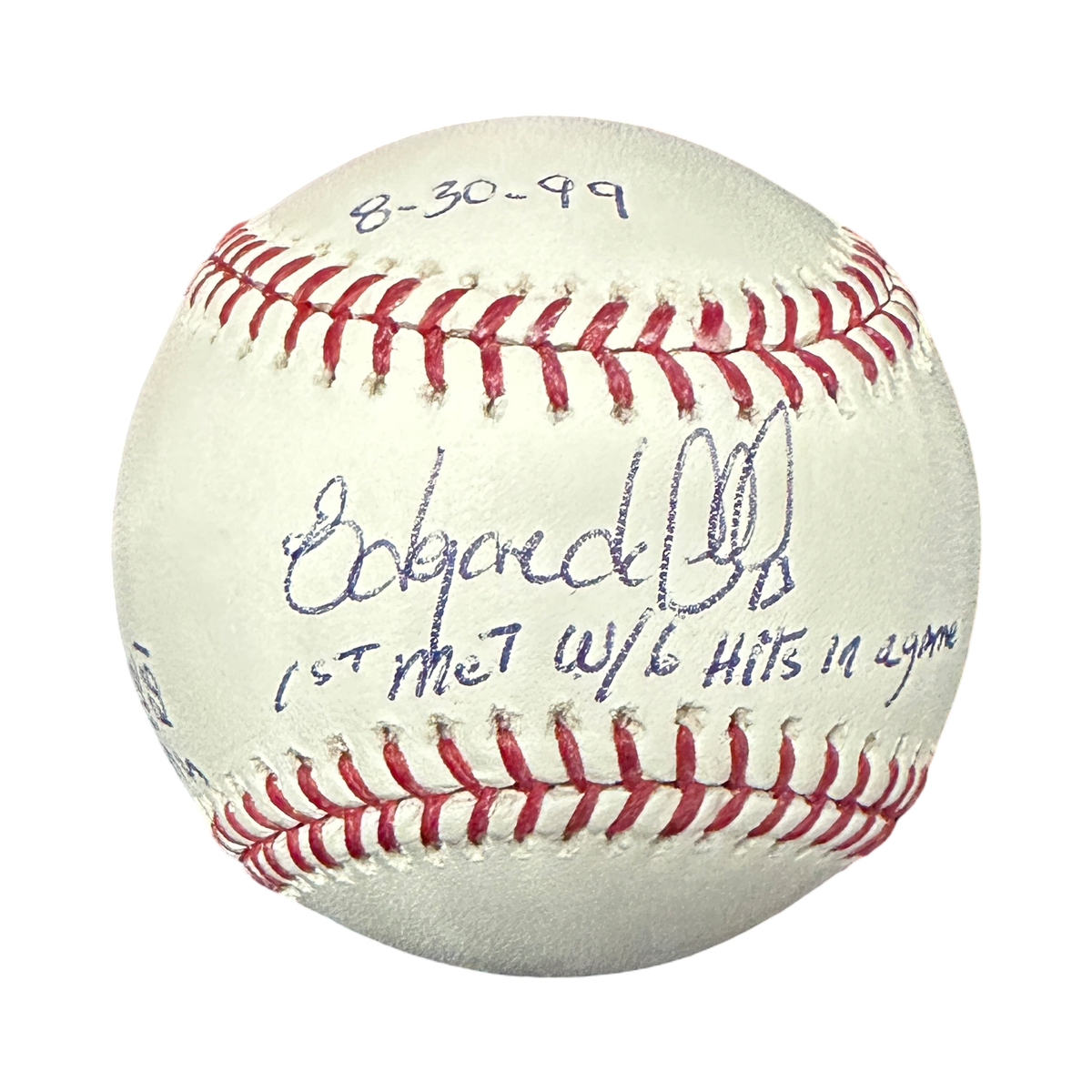 Edgardo Alfonzo Autographed New York Mets "1st Met W/ 6 Hits in a Game, 6-6 3 HR 5 RBI, 8-30-99, 16-TB 6R" Inscribed OMLB JSA
