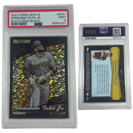 2022 Fernando Tatis Jr Topps Update Black Gold Black Refractor /299 #BG21 PSA MINT 9