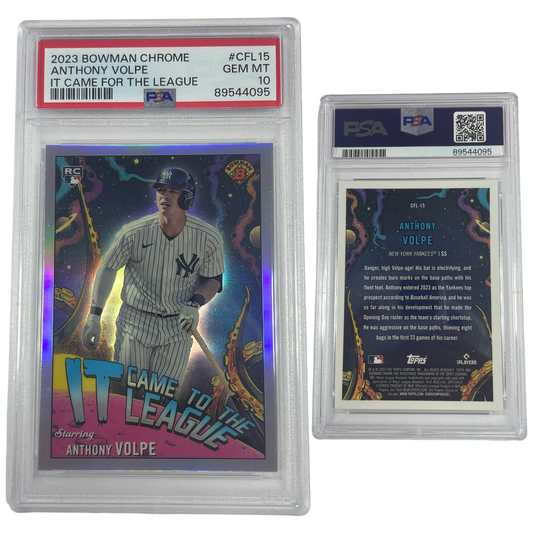 2023 Anthony Volpe Bowman Chrome Rookie It Came For The League #CFL15 PSA GEM MT 10