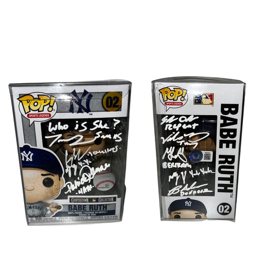 The Sandlot Cast Autographed Babe Ruth Funko Pop Beckett