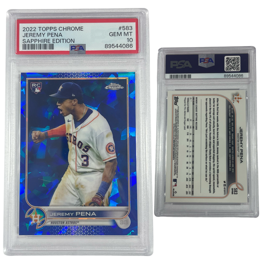 2022 Jeremy Peña Topps Chrome Sapphire Rookie #583 PSA GEM MT 10