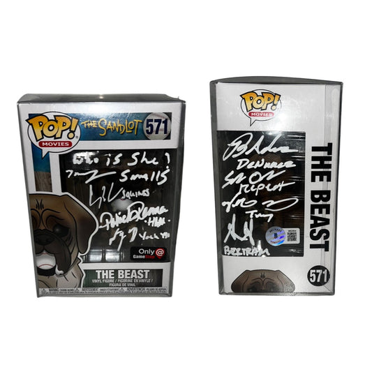 The Sandlot Cast Autographed "The Beast" Funko Pop Beckett