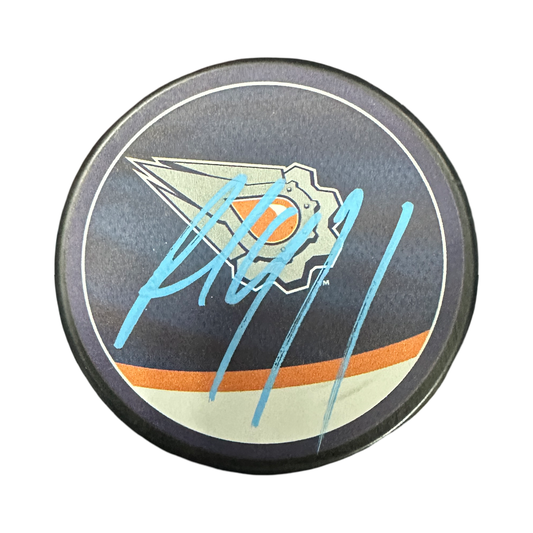 Paul Coffey Autographed Edmonton Oilers Logo Puck JSA