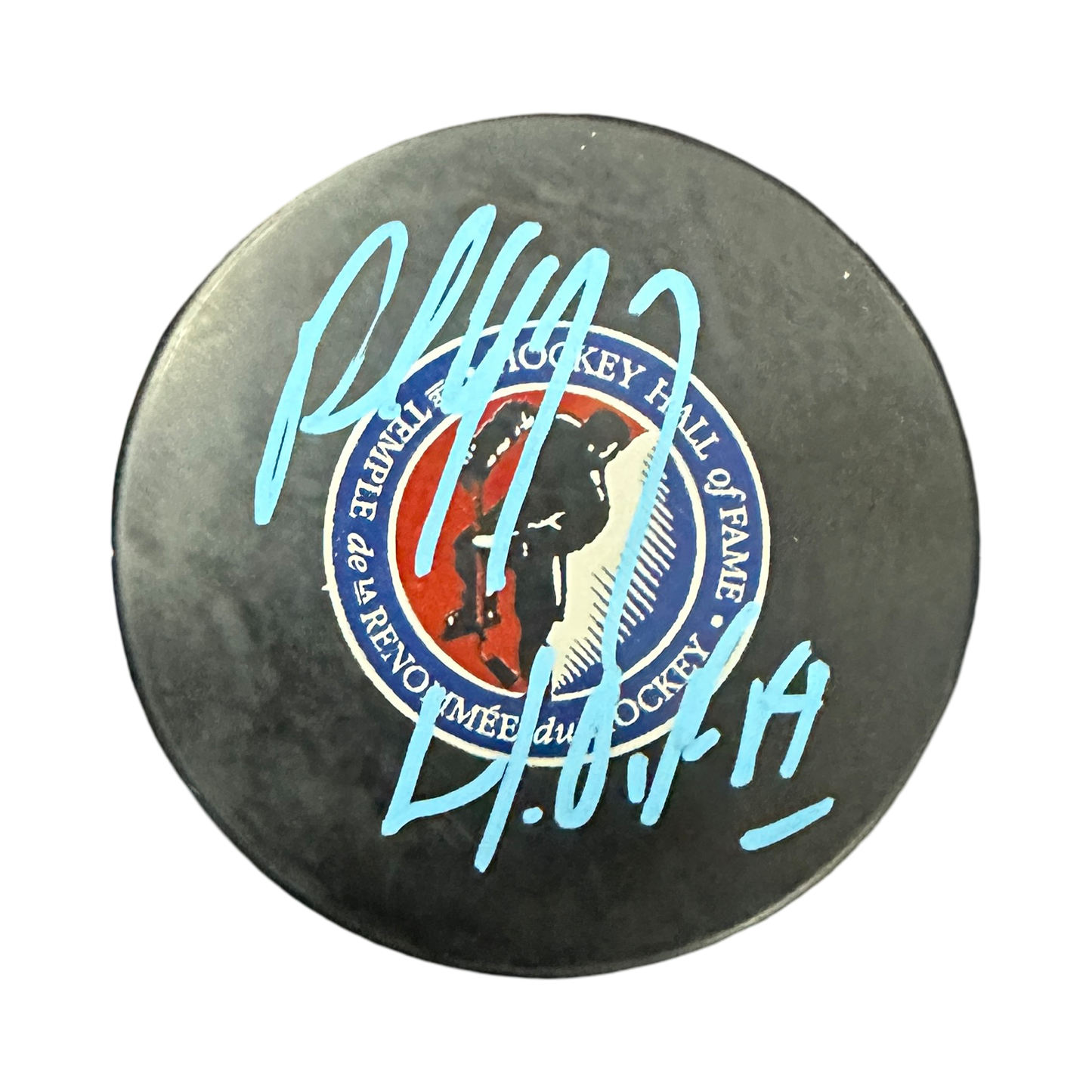 Paul Coffey Autographed Edmonton Oilers "H.O.F. 04" Inscribed Hall of Fame Logo Puck JSA