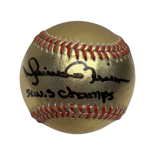 Mariano Rivera Autographed New York Yankees Gold OMLB 5x WS Champs Inscription Steiner CX