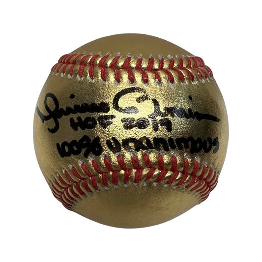 Mariano Rivera Autographed New York Yankees Gold OMLB “HOF 2019, 100% Unanimous” Inscriptions Steiner CX