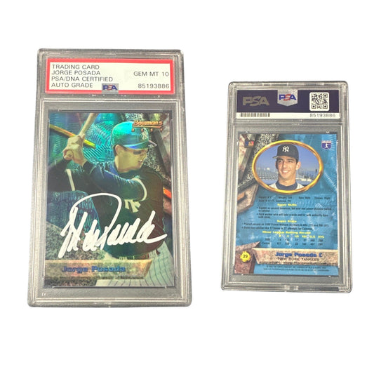 1994 Jorge Posada Bowman’s Best #29 Autographed PSA Auto GEM MT 10