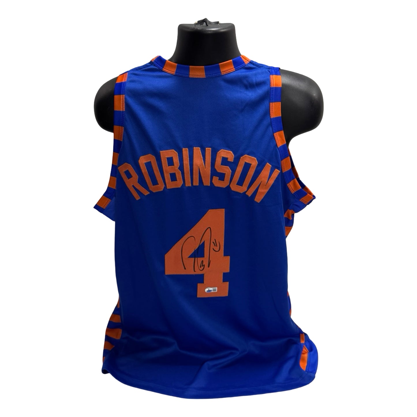 Nate Robinson Autographed New York Knicks Classic Blue Orange Checker Jersey Beckett