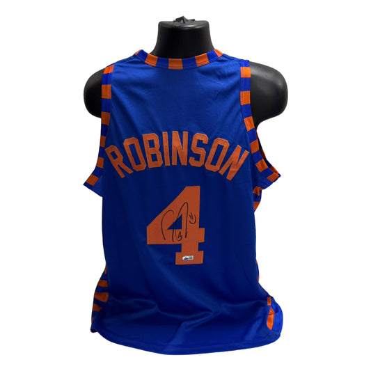 Nate Robinson Autographed New York Knicks Classic Blue Orange Checker Jersey Beckett