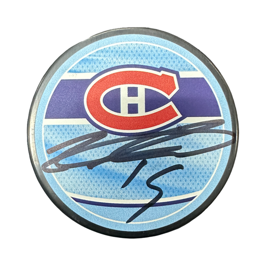 Alex Newhook Autographed Colorado Avalanche Hockey Logo Puck JSA