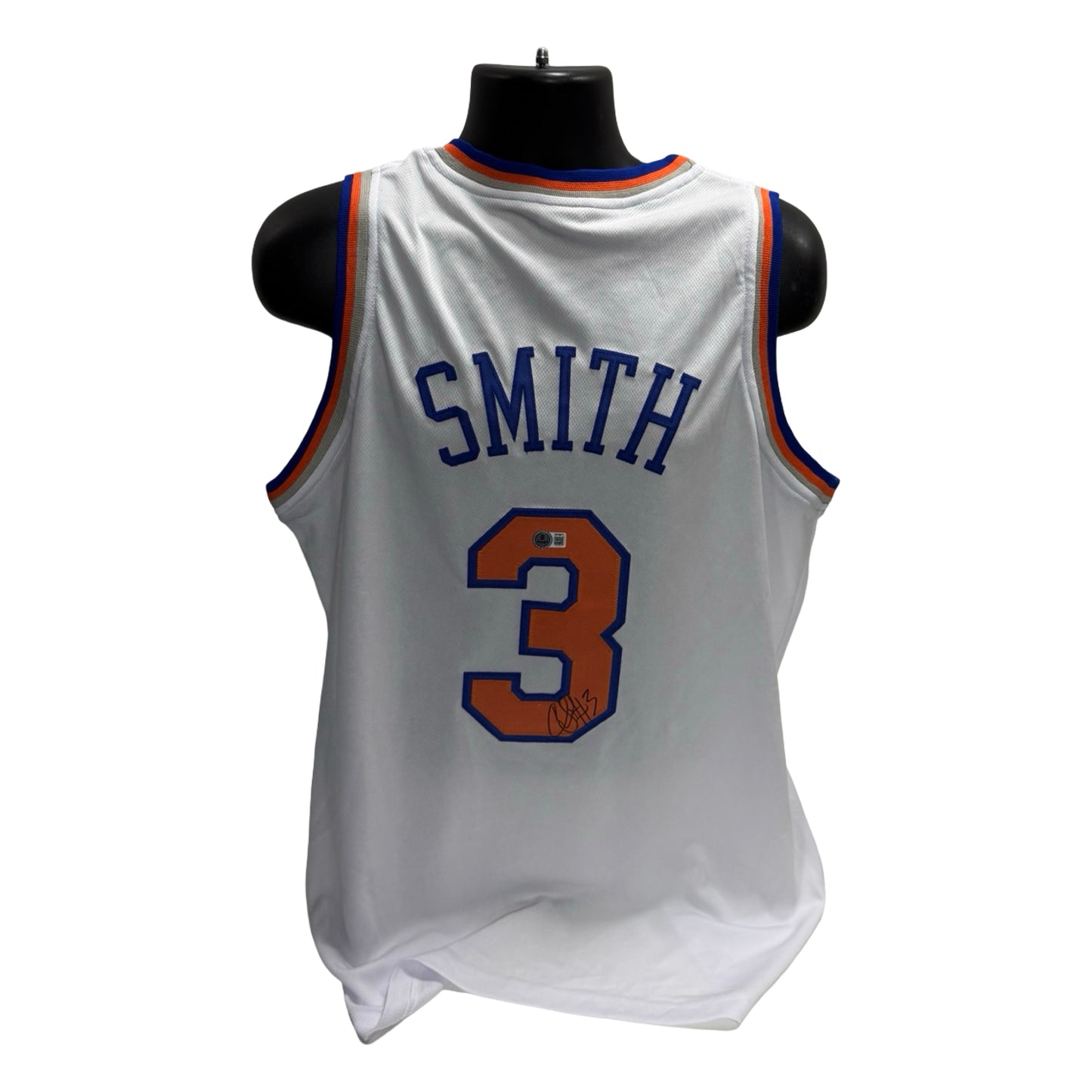 Chris Smith Autographed New York Knicks White #3 Jersey Beckett