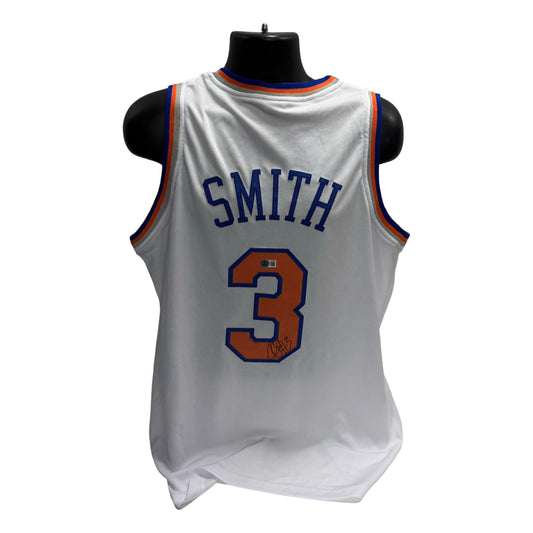 Chris Smith Autographed New York Knicks White #3 Jersey Beckett