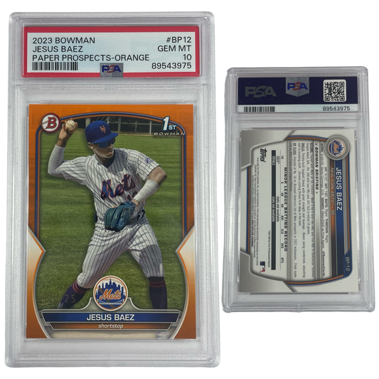 2023 Jesus Baez Bowman Paper Prospects Orange #BP12 PSA GEM MT 10