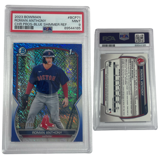 2023 Roman Anthony Bowman Chrome Prospects Blue Shimmer Refractor /150 #BCP71 PSA MINT 9