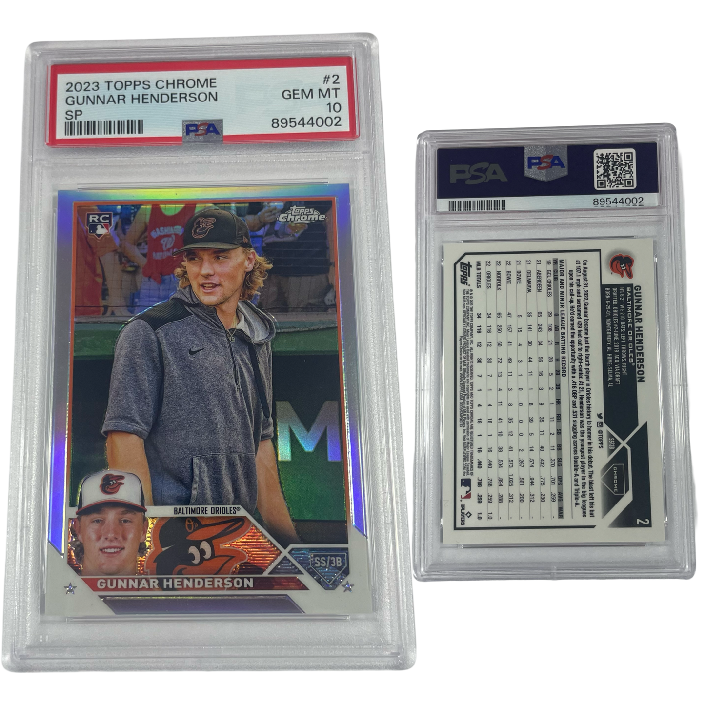 2023 Gunnar Henderson Topps Chrome Rookie SP #2 PSA GEM MT 10