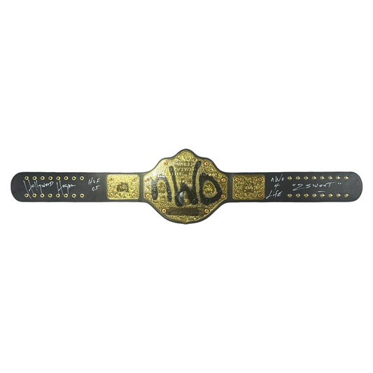 Hulk Hogan Autographed New World Order "Hollywood Hogan, HOF 05, NW 4 Life, 2 Sweet" Inscribed Replica WWE Championship Belt JSA