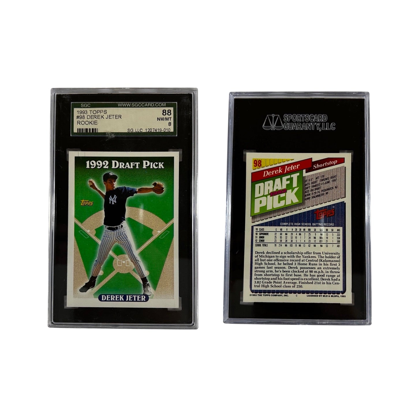 1993 Topps #98 Derek Jeter Rookie SGC NM/MT 8