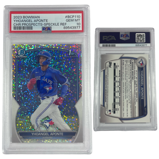 2023 Yhoangel Aponte Bowman Chrome Prospects Speckle Refractor /299 #BCP110 PSA GEM MT 10
