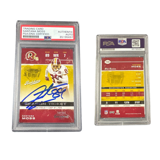 2007 Santana Moss Donruss Playoff Contenders Season Ticket #100 PSA Authentic Auto