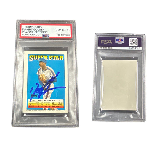 1988 Doc Gooden Autographed Topps Super Star #25 PSA GEM MT 10