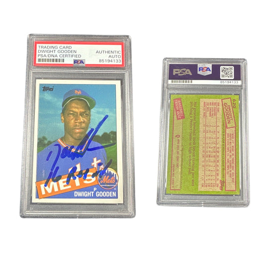 1985 Dwight "Doc" Gooden Topps Rookie #620 "16 Retired" Inscription PSA Auto Authentic