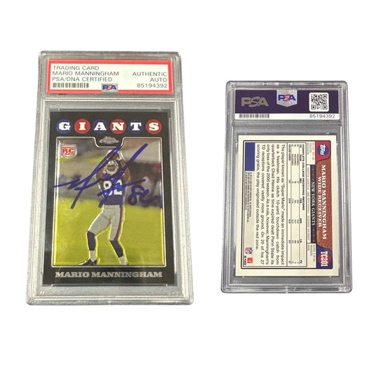 2008 Mario Manningham Autographed Topps Chrome Rookie #TC201 PSA Auto Authentic