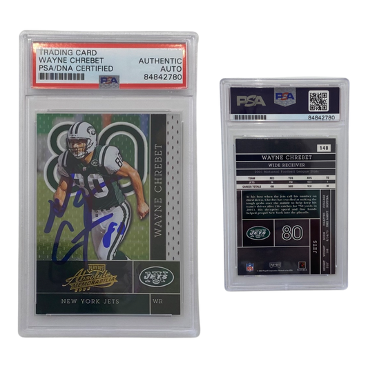 2002 Wayne Chrebet Playoff Absolute #148 Autographed PSA Auto Authentic