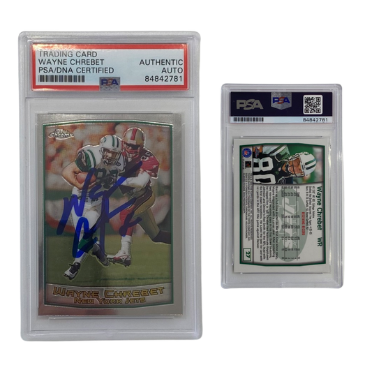 1999 Wayne Chrebet Topps Chrome #27 Autographed PSA Auto Authentic