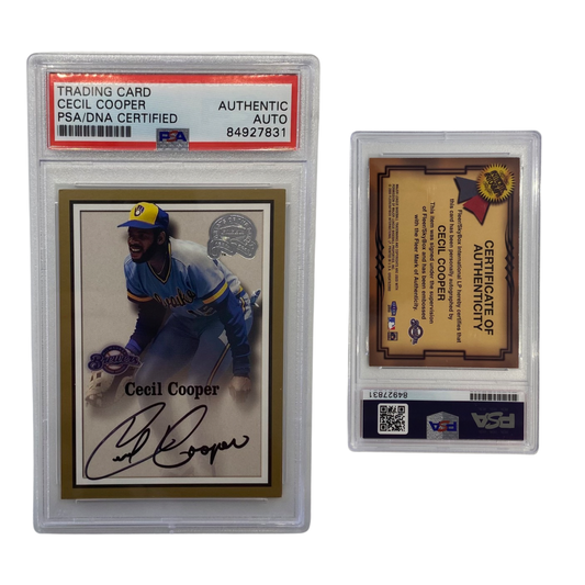 2000 Cecil Cooper Fleer Greats Of The Game Autographed PSA Auto Authentic