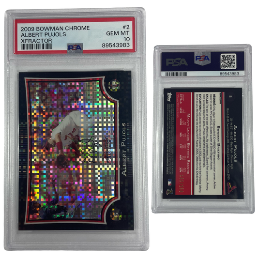 2009 Albert Pujols Bowman Chrome XFractor /250 #2 PSA GEM MT 10