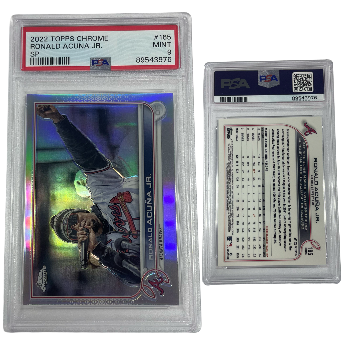 2022 Ronald Acuna Jr Topps Chrome SP #165 PSA MINT 9