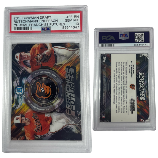 2019 Adley Rutschman & Gunnar Henderson Bowman Chrome Draft Franchise Futures #FF-RH PSA GEM MT 10