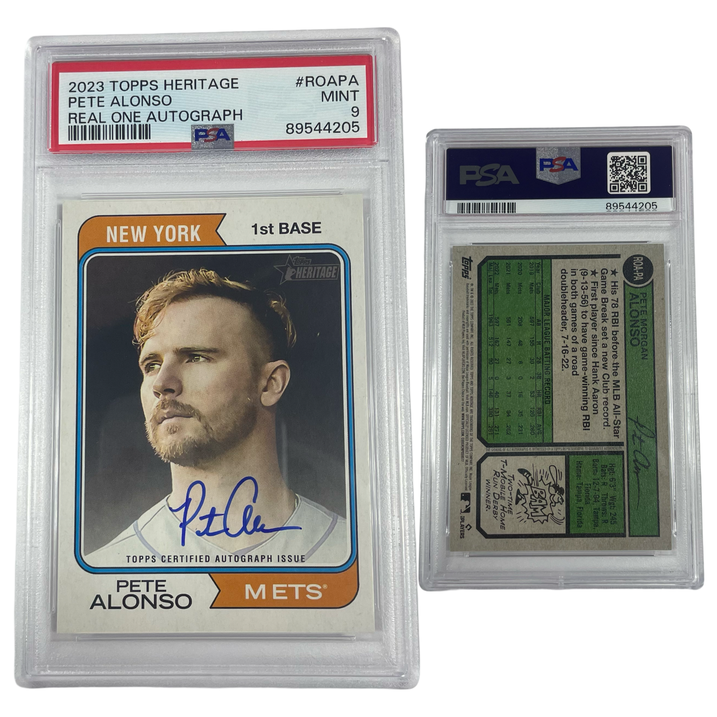 2023 Pete Alonso Autographed Topps Heritage Real One #ROAPA PSA GEM MT 9
