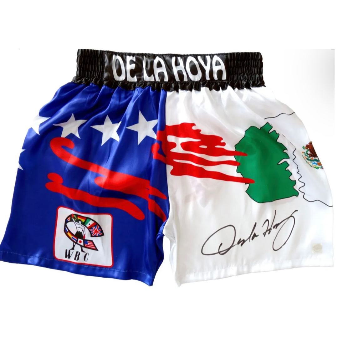 Oscar De La Hoya Autographed Boxing Trunks ASI