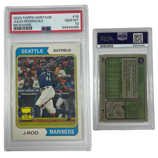 2023 Julio Rodriguez Topps Heritage Nickname #18 PSA GEM MT 10