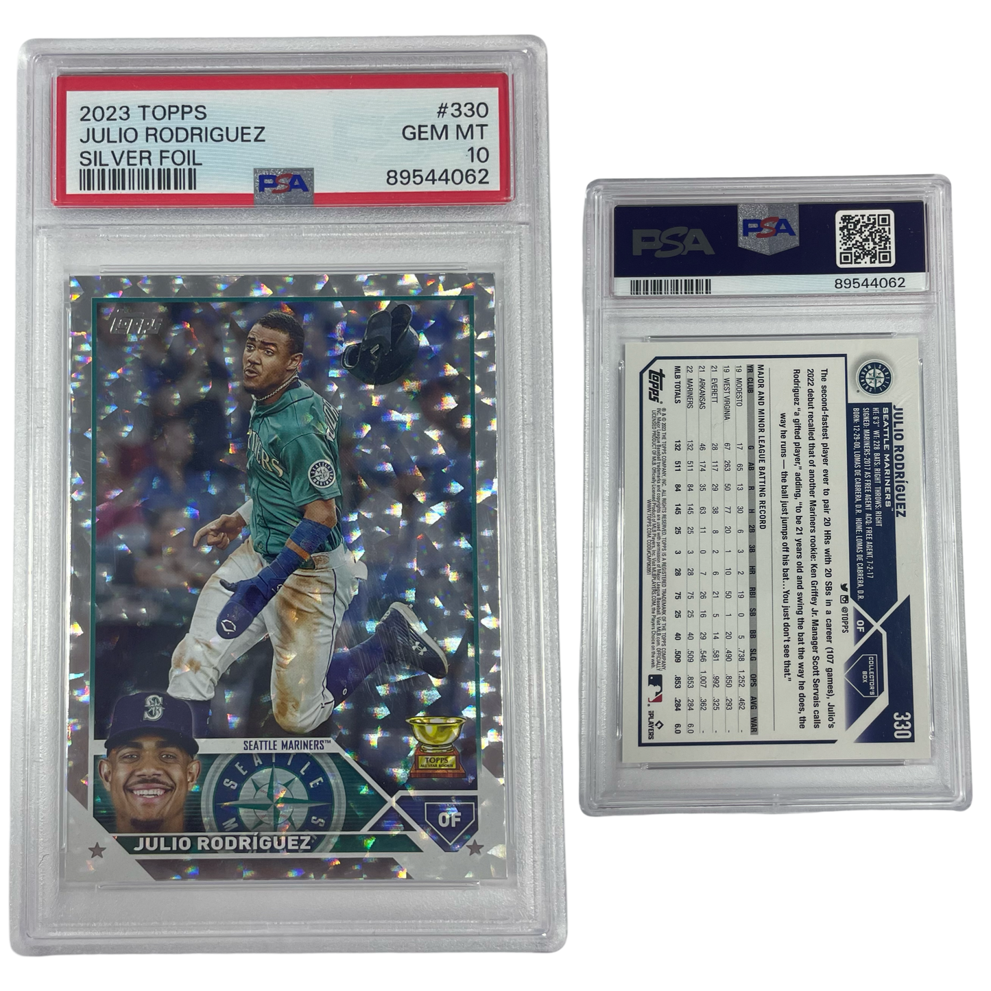 2023 Julio Rodriguez Topps Silver Foil #330 PSA GEM MT 10