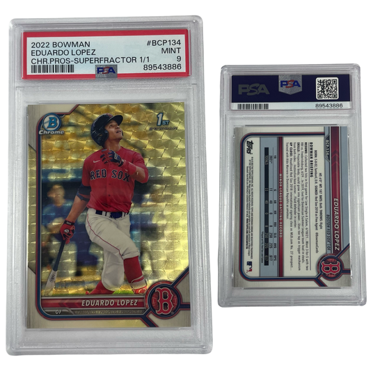 2022 Eduardo Lopez Bowman Chrome Prospects Superfractor 1/1 #BCP134 PSA MINT 9
