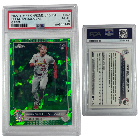2022 Brendan Donovan Topps Chrome Update Sapphire Green #150 /75 PSA MINT 9