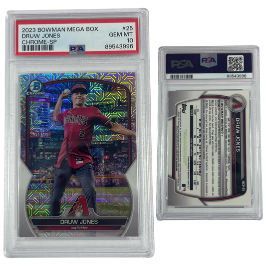 2023 Druw Jones Bowman Chrome Mega Box SP #25 PSA GEM MT 10