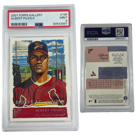 2001 Albert Pujols Topps Gallery Rookie #135 PSA MINT 9