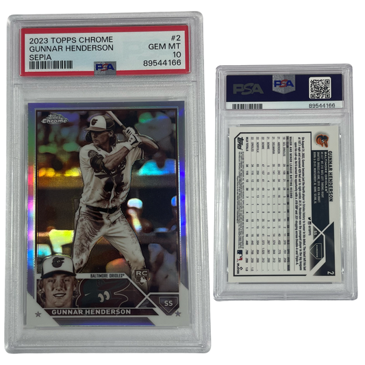 2023 Gunnar Henderson Topps Chrome Sepia Refractor #2 PSA GEM MT 10