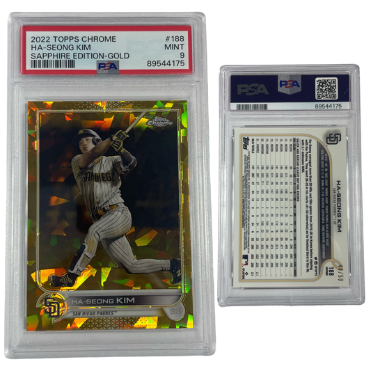 2022 Ha-Seong Kim Topps Chrome Sapphire Edition Gold Refractor /50 #188 PSA MINT 9