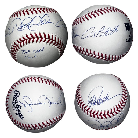 Derek Jeter, Mariano Rivera, Jorge Posada & Andy Pettitte Autographed New York Yankees "The Core Four" OMLB Steiner CX & JSA