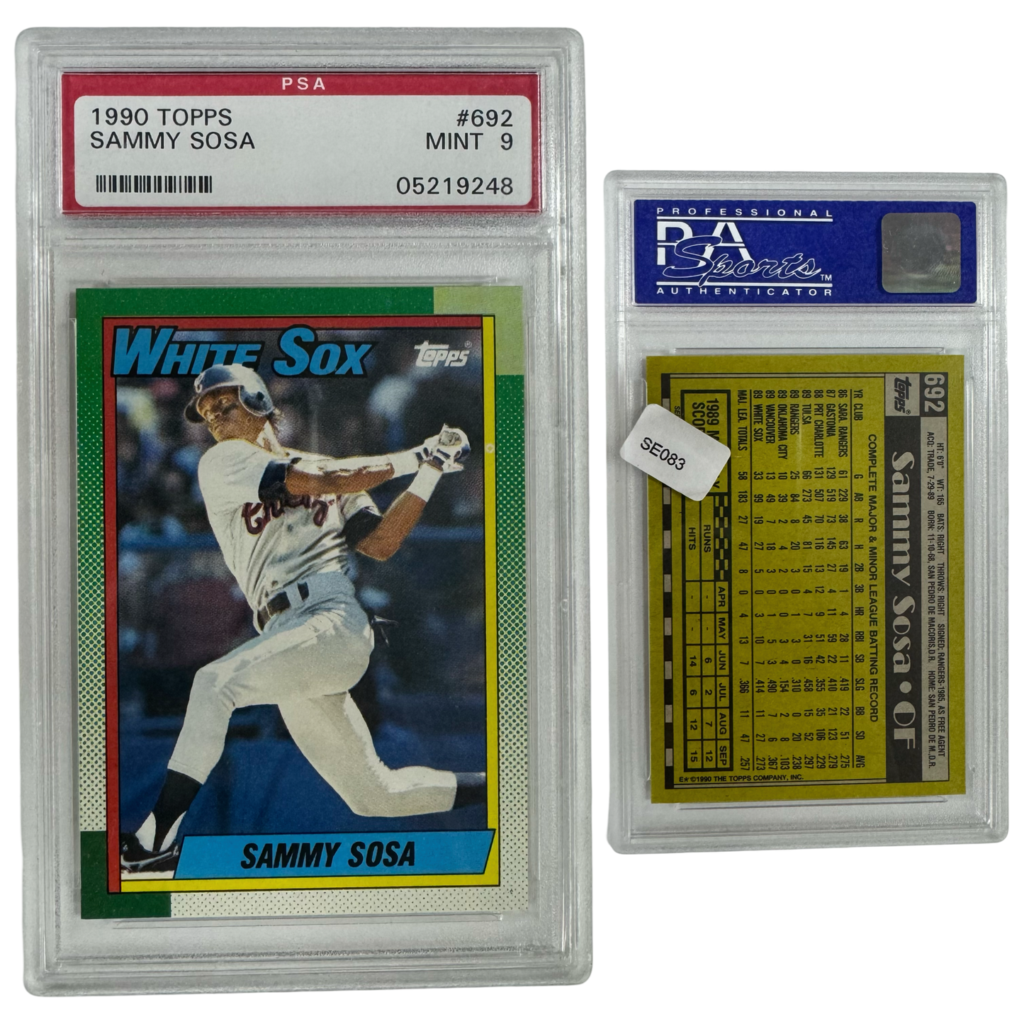 1990 Sammy Sosa Topps #692 PSA MINT 9