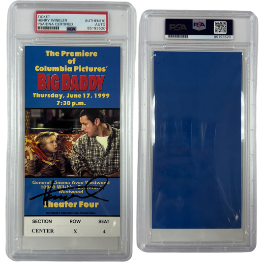 Henry Winkler Autographed Big Daddy Movie Premier Ticket From Personal Collection PSA Auto Authentic