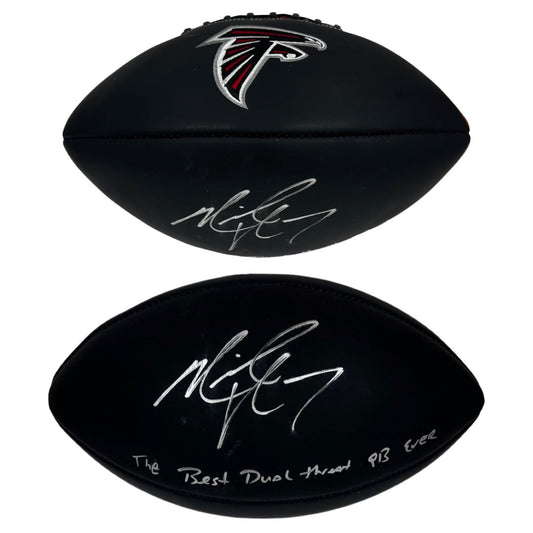 Michael Vick Autographed Atlanta Falcons Black Logo Football The Best Dual Threat QB Ever" Inscription JSA