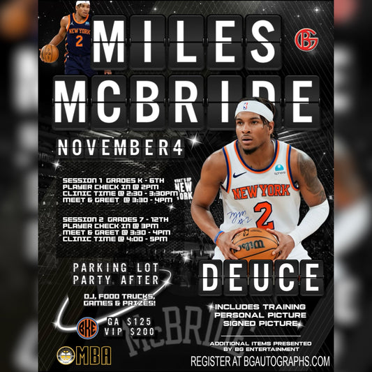 Miles Deuce McBride Youth Basketball Clinic Autograph Signing and Meet & Greet at Mahopac Basketball Academy