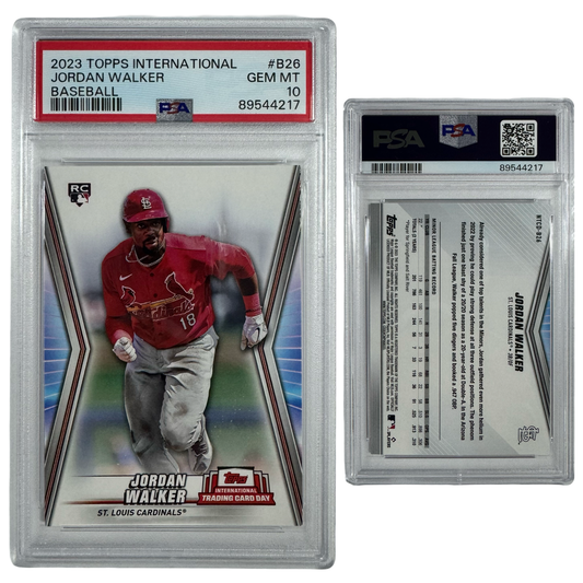 2023 Jordan Walker Topps International Baseball Rookie #B26 PSA GEM MT 10