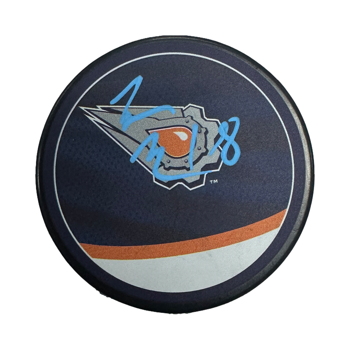 Zach Hyman Autographed Edmonton Oilers Logo Puck JSA